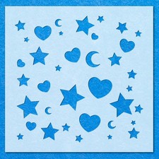 He Star Moon Love Stencil