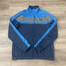 Puma Full Zip Tracksuit Jacket Size UK Medium Blue/Grey VGC