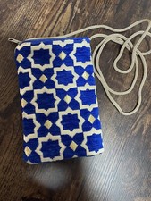 New Moroccan Crossbody Bag Womens Small Blue Handmade  Purse