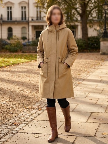 Zara beige hooded quilted - beige,