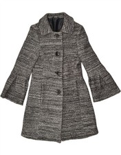VINTAGE Womens Princess Coat IT 44 Medium Grey Virgin Wool AS41