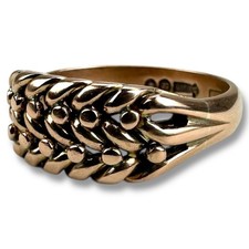 VTG 1962 Men’s 9ct Gold Five Row Keeper Signet Ring Size T. 7.03g grams.