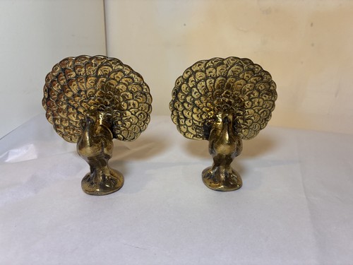 Brass birds peacocks - birds, metal