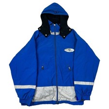 Oxbow Ski Jacket Snow Apres Hooded Winter Reflective Blue Black Mens Medium