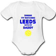LEEDS @UNITED UTD DADDY Babygrow Baby Vest Grow FOOTBALL GIFT FROM FOR A