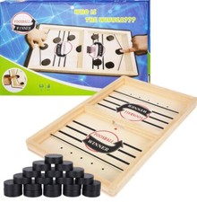 Herefun 2 in 1 Table Ice Hockey Game, Fast Sling Puck Board Game, Table Battle,