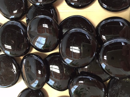 Black glass gems marbles - black,
