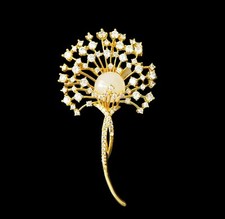 9G White Jade Women Brooch Pin