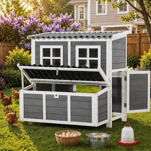 Large wooden chicken coop - large,