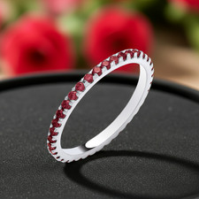 Sterling Silver Ruby Eternity