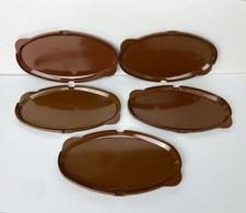 British Airways Airline Flight Plastic Food Serving Trays Lids Vintage Aviation