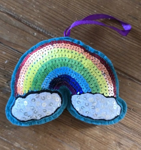 Paperchase sequined rainbow - sequined,