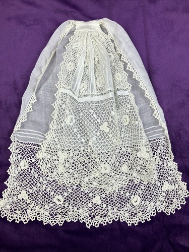 Antique jabot dickey floral - jabot,