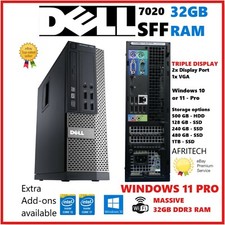 Win 11 Pro-DELL OPTIPLEX 7020 9020 Core i7 2TB SSD 32GB RAM Desktop SFF WiFI*VAT