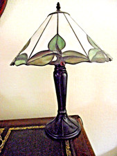 Large Vintage Tiffany Style Table Lamp 22 1/2" Tall 16" Diameter