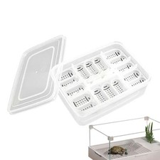 Reptile Eggs Box Transparent Hatch Container 16 Grids Reptile Accessories UK