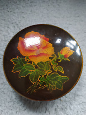 LAQUERED PLASTIC/PAPER MACHE TRINKET POT with LID