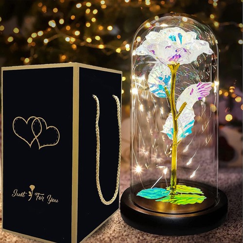 Preserved rose glass dome - dome, led