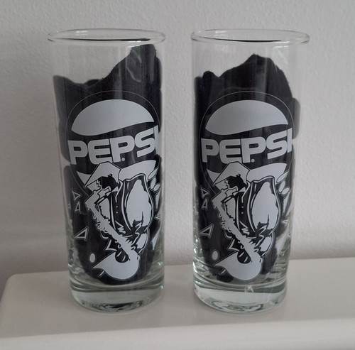 Two vintage pepsi cola glasses - two,