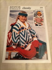 Wendy Chunky Child's Ski Sweater & Jacket Set 22" - 32" Knitting Pattern 3998