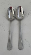2 x Viners Bead Pattern Large Serving Spoons Stainless Steel 22cm Pair Cutlery