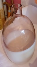 Ikea FORMLIG pink/white Hand made quality Glass Vase. 27cm High. Discontinued