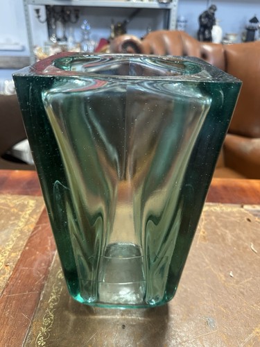 Vintage art glass heavy square - vintage,