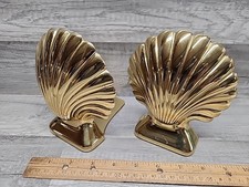 Vintage Baldwin Clam Shell Brass Bookends Pair Henry Ford Museum Greenfield Vlg