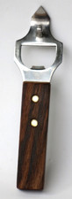 Vintage Japan Stainless Steel Rosewood Can Tin BOTTLE OPENER