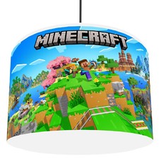 MINECRAFT PIXELS  CEILING LIGHT SHADE /  LAMPSHADE   FREE P&P REUSABLE