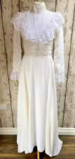 Vintage handmade White Wedding dress edwardian gown film tv theatre prop 6 8