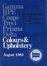 Lancia Gamma HPE Coupe Trevi Prisma Delta 1983 UK market COLOURS & UPHOLSTERY