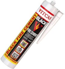 Vitcas Black Fire Cement Heat Resistant to 1250 °C for Fireplace, Stove, Boiler