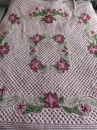 Vintage chenille bedspread - vintage,
