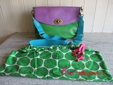 Boden Colorblock Leather Crossbody Bag In Turquoise/Green/Lilac Used.