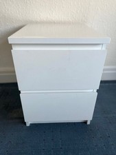 IKEA Malm White Bedside Table Chest of 2 Drawers 40x55cm