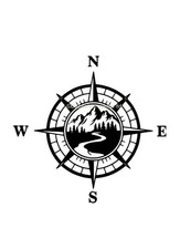 Compass Vinyl Decal For