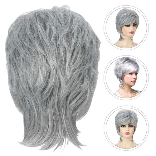 1pc stylish short grey - 1pc, wig