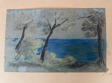 Hercules Brabazon Brabazon View From Sanremo, Italy. Pastel And Pencil On Paper