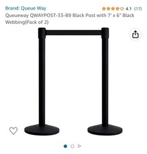 Queueway Qwaypost-33-B9  7'6" tape webbing queue system with 2 posts
