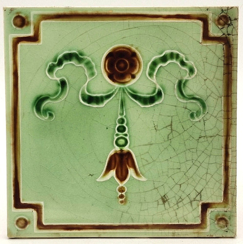 Antique fireplace tile - antique, by