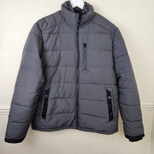 M&S Thermowarmth Puffer Jacket Double Zip Mens Large Grey