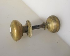 Victorian Brass Door Knobs Handles Old Architectural Antique Georgian 1 Plate