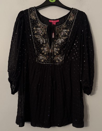 Monsoon black semi sheer - black,