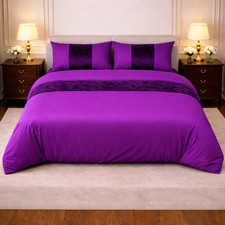 Crushed velvet panel duvet - crushed,