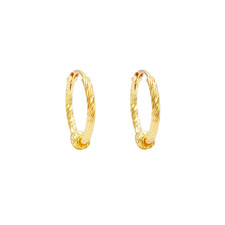 22ct gold diamond cut hoop - 22ct,
