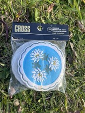 Lovely Retro Vintage Baby Blue Floral Paper Coasters Beer mats x 20