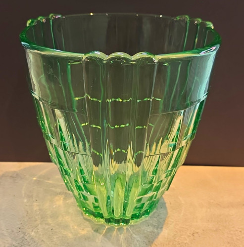 Vintage green pressed - vintage, glass
