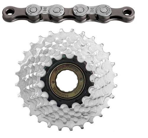 Freewheel and chain - and,