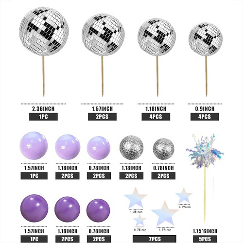 Purple disco ball mirror - purple, balls